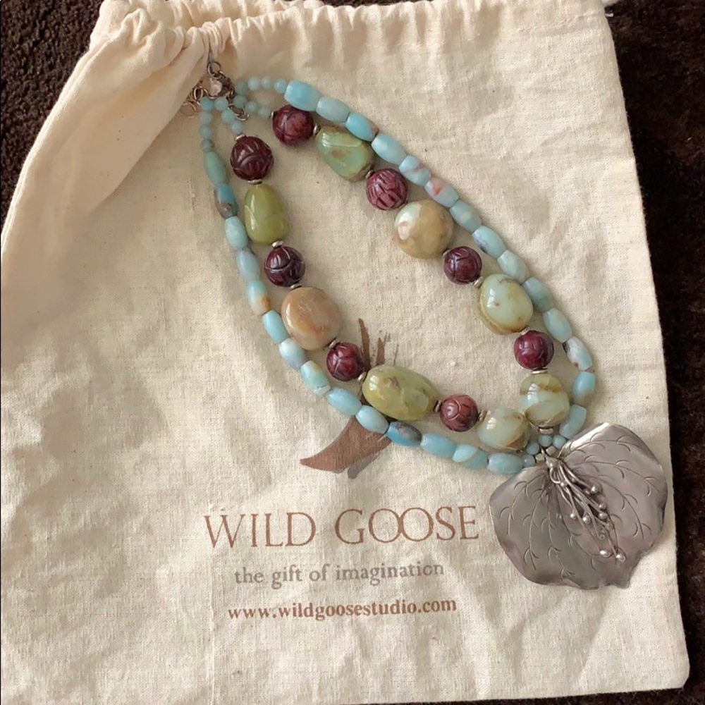 Stone Necklace with Thai Silver.